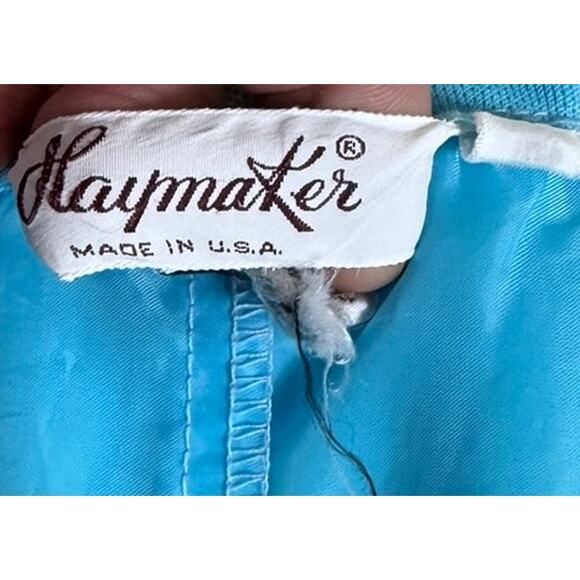 Haymaker Vintage Polyester Short Skirt Size 14 Blue Yellow Check - Picture 3 of 6